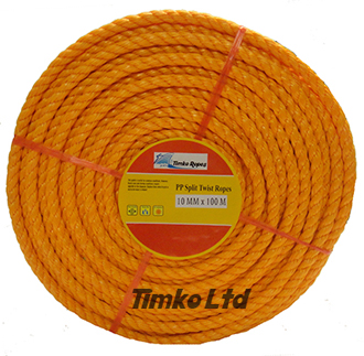 Polypropylene rope - 10mm Dia Orange x 100m Mini Coil