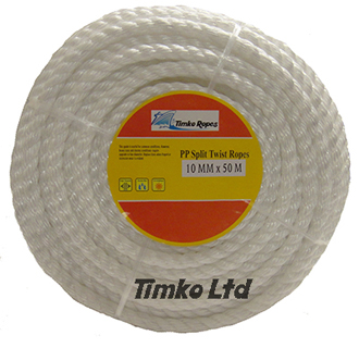 10mm White Polypropylene Rope x 50m Coil