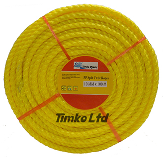 Polypropylene rope - 10mm Dia Yellow x 100m Mini Coil