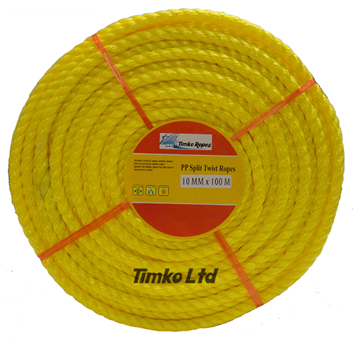 Polypropylene rope - 10mm Dia Yellow x 100m Mini Coil