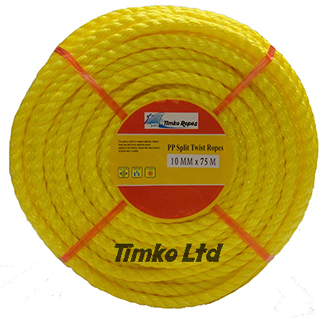 Polypropylene rope - 10mm Dia Yellow x 75m Mini Coil
