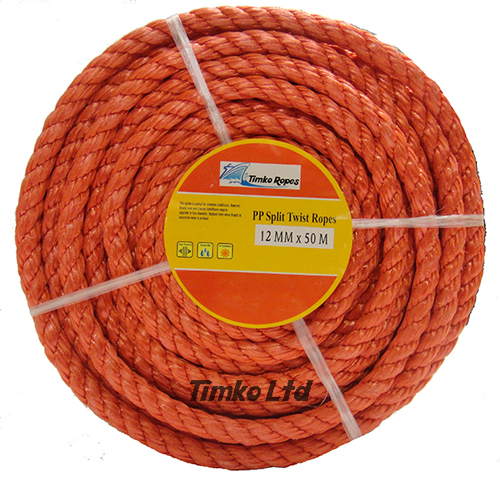 Polypropylene rope - 12mm Dia Red x 50m Mini Coil