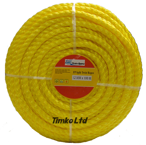 Polypropylene rope - 12mm Dia Yellow x 100m Mini Coil