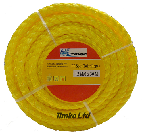 Polypropylene rope - 12mm Dia Yellow x 30m Mini Coil