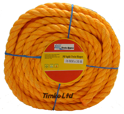Polypropylene rope - 16mm Dia Orange x 30m Mini Coil