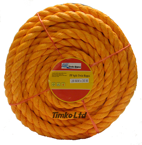 Polypropylene rope - 20mm Dia Orange x 30m Mini Coil