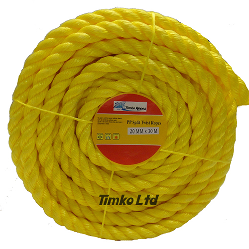 Polypropylene rope - 20mm Dia Yellow x 30m Mini Coil