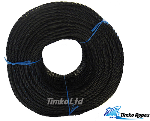 6mm Black Polypropylene Rope x 220m Bulk Coil