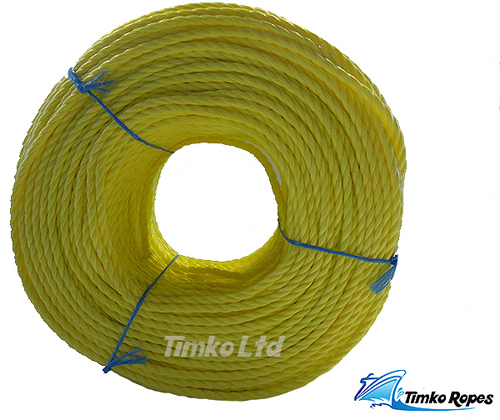 6mm Yellow Polypropylene Rope x 220m Bulk Coil