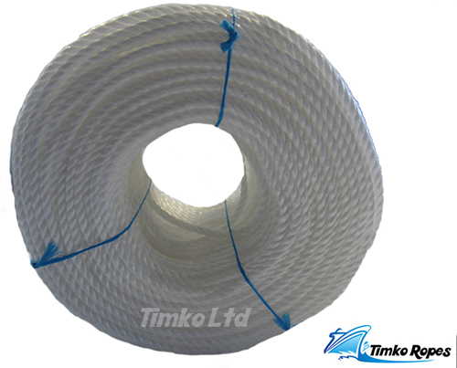 8mm White Polypropylene Rope x 50m Coil