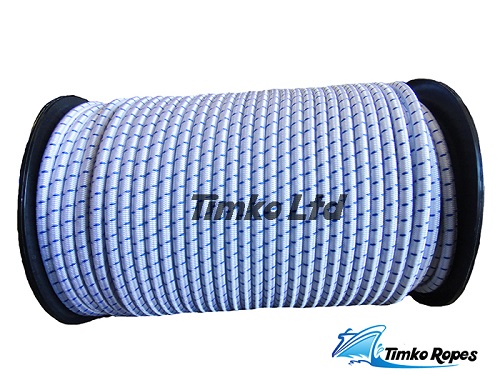 10mm White Blue Fleck Elastic Bungee Shock Cord x 100mtrs